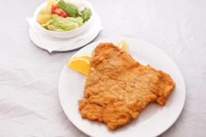 Crispy fried turkey schnitzel