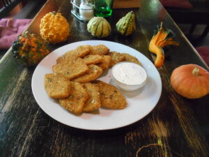 Baked pumpkin with tartar sauce