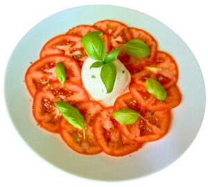 Büffel_Mozzarella mit Tomaten und Basilikum